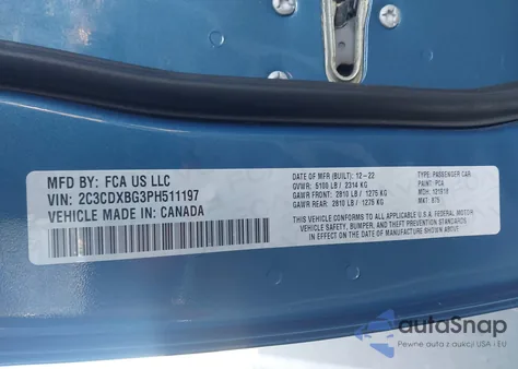 2023 Dodge Charger Sxt from USA, damaged, VIN 2C3CDXBG3PH511197